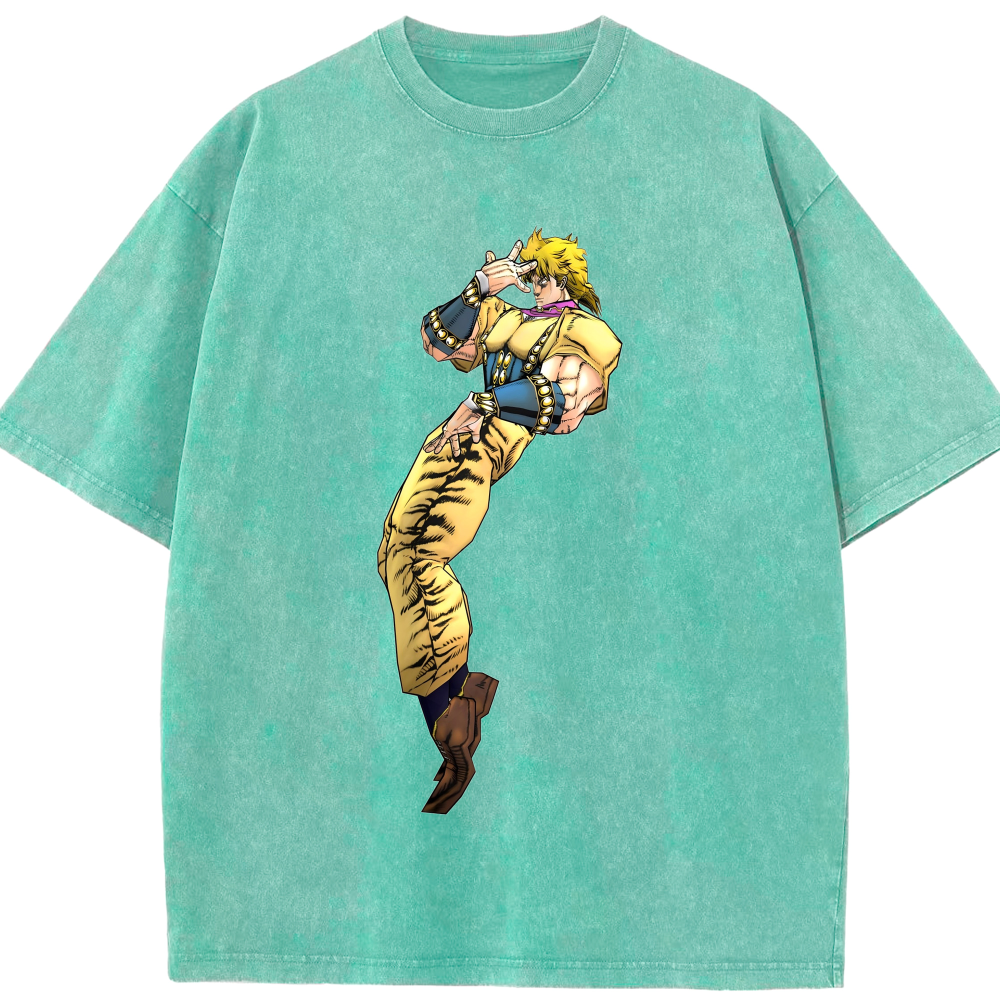 （画像用） ジョジョの奇妙な冒険 ディオ?ブランドー JoJo's Bizarre Adventure Dio Brando 綿100% ヴィンテージ風 半袖Tシャツ（フロントプリント）